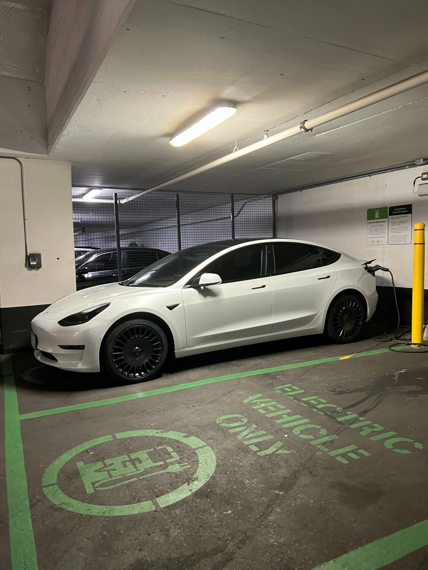 Electric Vehicle Charging Spots located at 1 Cole Street Underground Public Parking